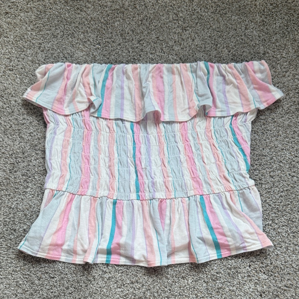 Candies Strapless Smocked Crop Top